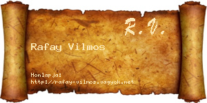 Rafay Vilmos névjegykártya